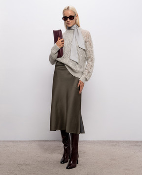 Brunello Cucinelli Khaki skirt with slit M0H38G3414