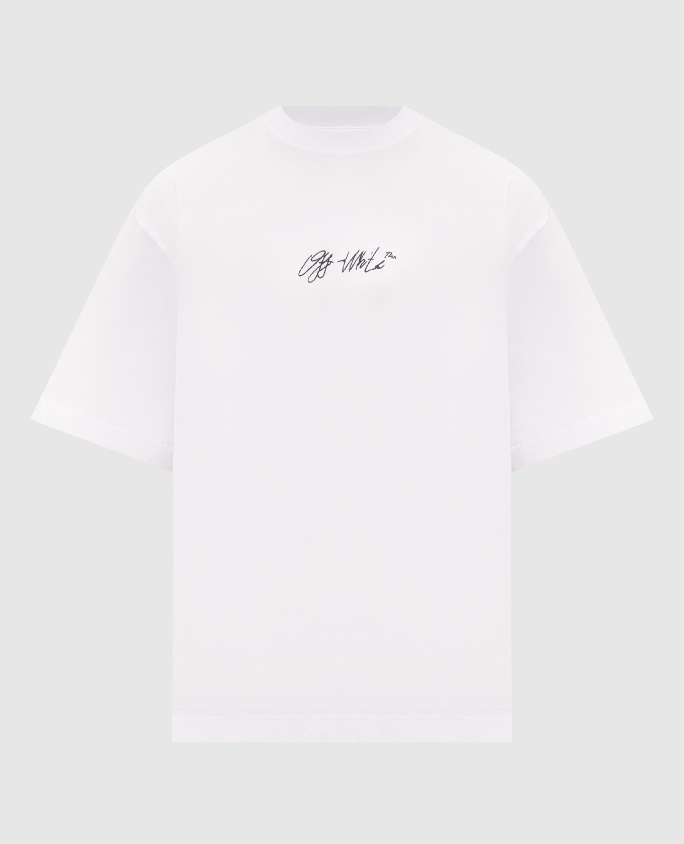 White T-shirt with logo embroidery