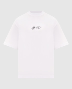 Off-White White T-shirt with logo embroidery 44MAA120F26J011