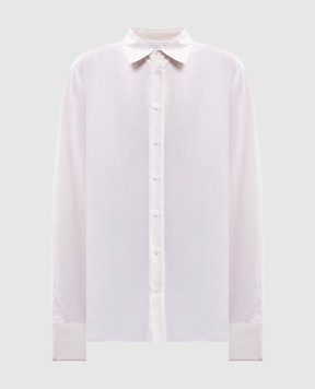 Peserico Ivory striped shirt with monil chain A06246D00683