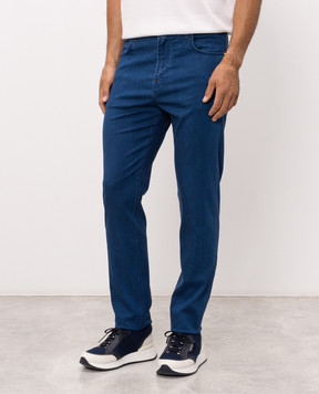 Stefano Ricci Blue jeans with logo patch MFT51D1050T135BL