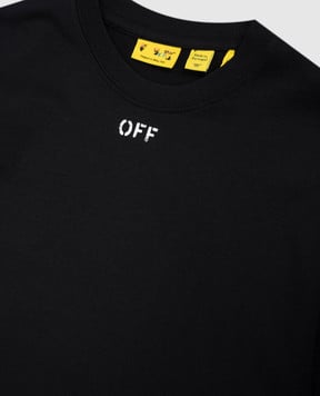 Off-White Children's black T-shirt with logo print 44GAA001S26J003