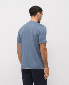 Enrico Mandelli Blue T-shirt with logo 3K050A5684