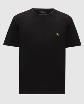 Stefano Ricci Black T-shirt with logo patch MNH6105000TE0001