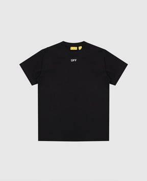 Off-White Children's black T-shirt with logo print 44BAA002S26J006