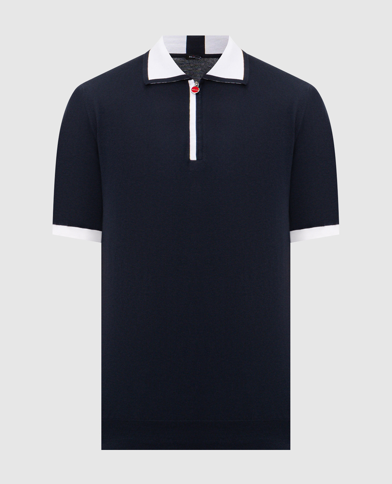 Blue polo with contrast piping