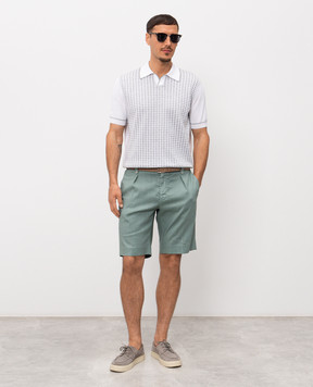 Stefano Ricci White polo shirt with patterned silk K616463PSMF26225