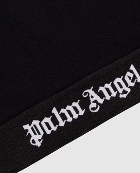 Palm Angels Black top with logo pattern PLA1UWTP04SI