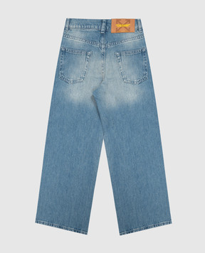 Off-White Children's blue jeans with a worn effect 44GYB001F26D001