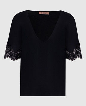 Twinset Black top with lace 252TT2170