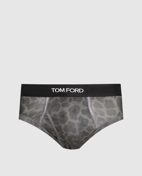 Tom Ford Grey leopard print briefs T4LC11230