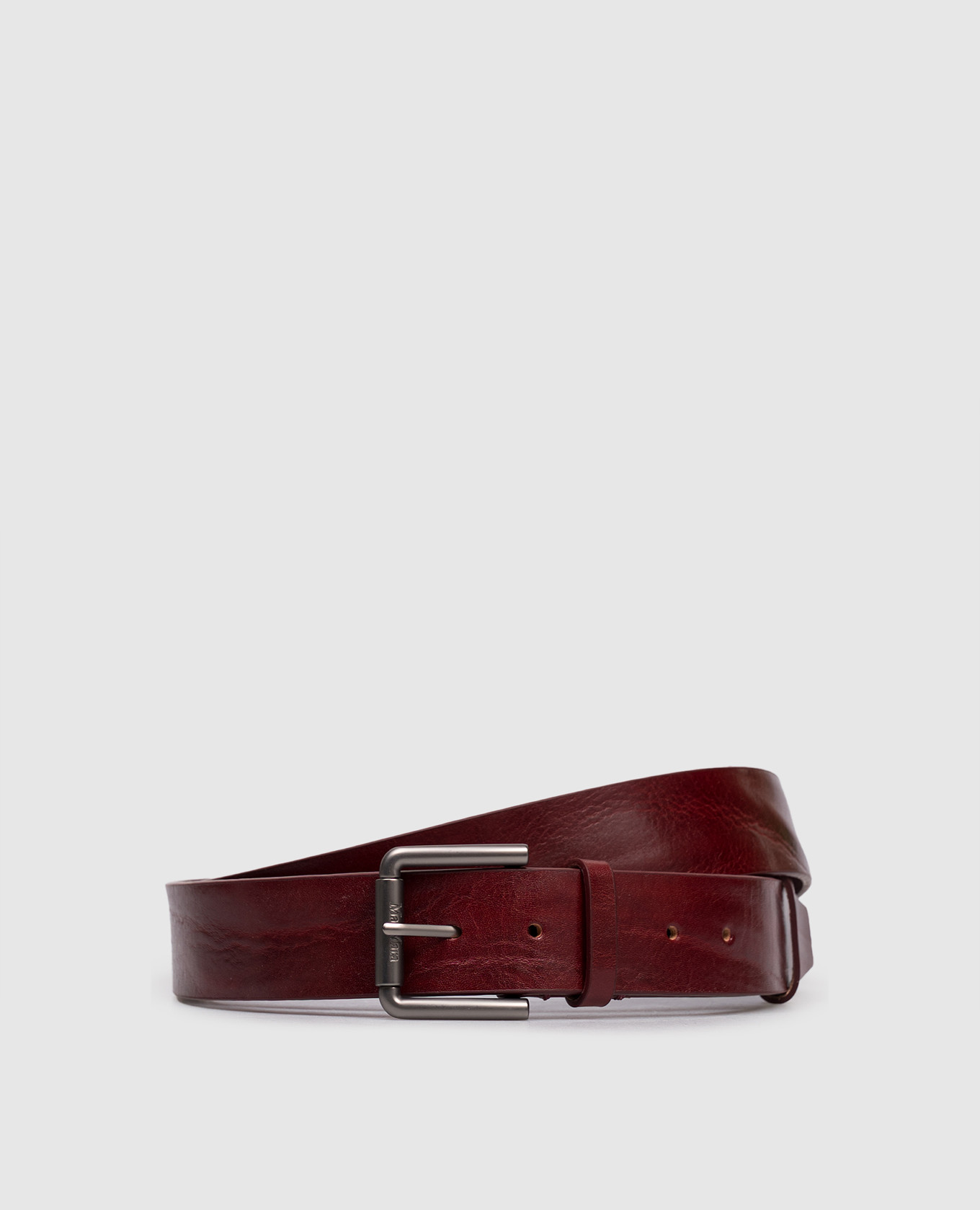 

Burgundy leather belt with logo Max Mara