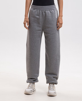 Jil Sander Grey insulated joggers with logo print J02KA0424J20133