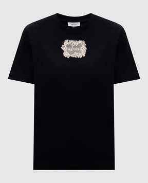 Alexander McQueen Black T-shirt with logo patch A002PPQLAEZ