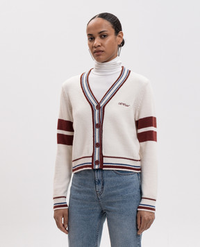 Off-White Ivory cardigan with wool 2FE00530T