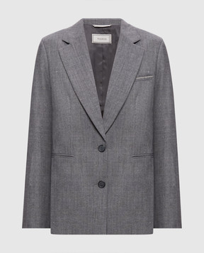 Peserico Gray jacket with patterned wool A0170206413