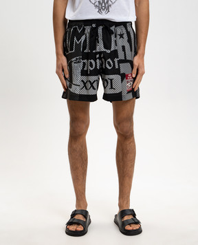 AMIRI Black Spliced Swim Shorts AMBOSW1002