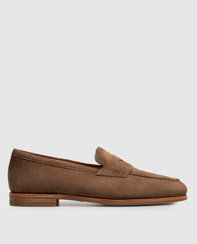 Santoni Brown suede loafers WUNY72357SI8NAEA