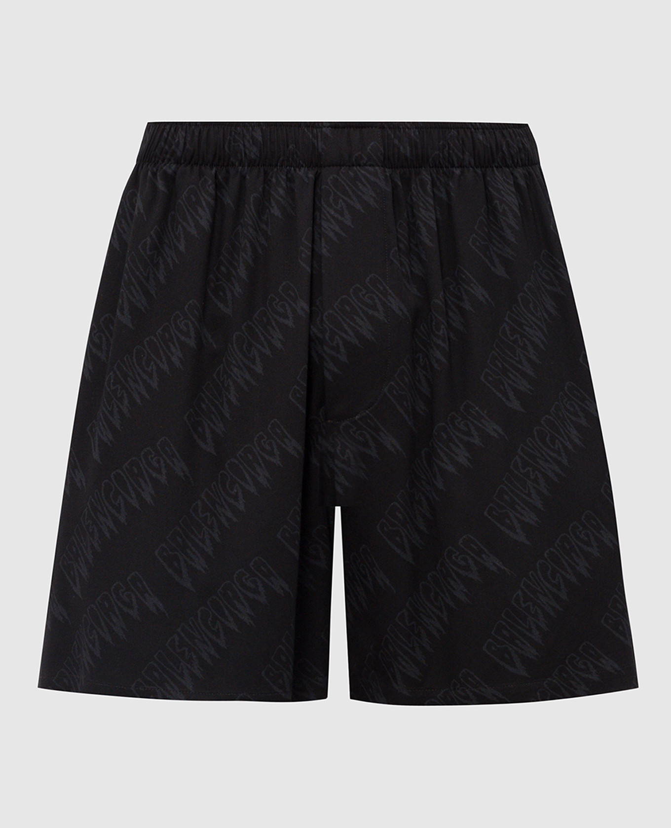 Black shorts with logo print
