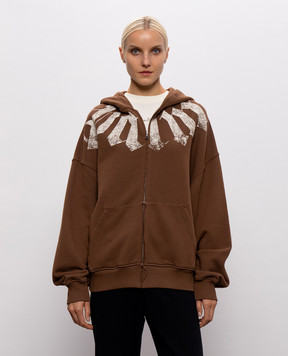 Palm Angels Brown sports jacket with print PAMBE002FL001w