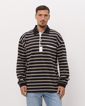Bottega Veneta Blue striped polo shirt 871384V6P80