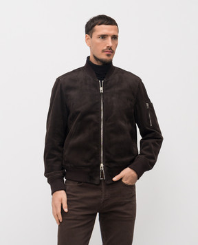 Tom Ford Brown suede bomber jacket LBS087LMS027