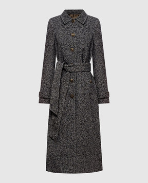 Dolce&Gabbana Gray coat with patterned wool F0W7TTFCZAE