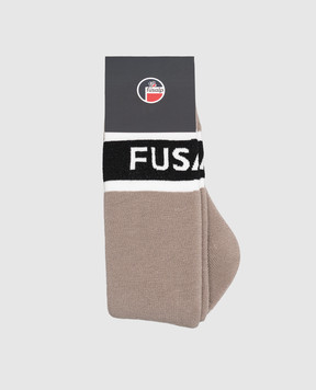 Fusalp Brown PISTE PRO socks with wool G3719