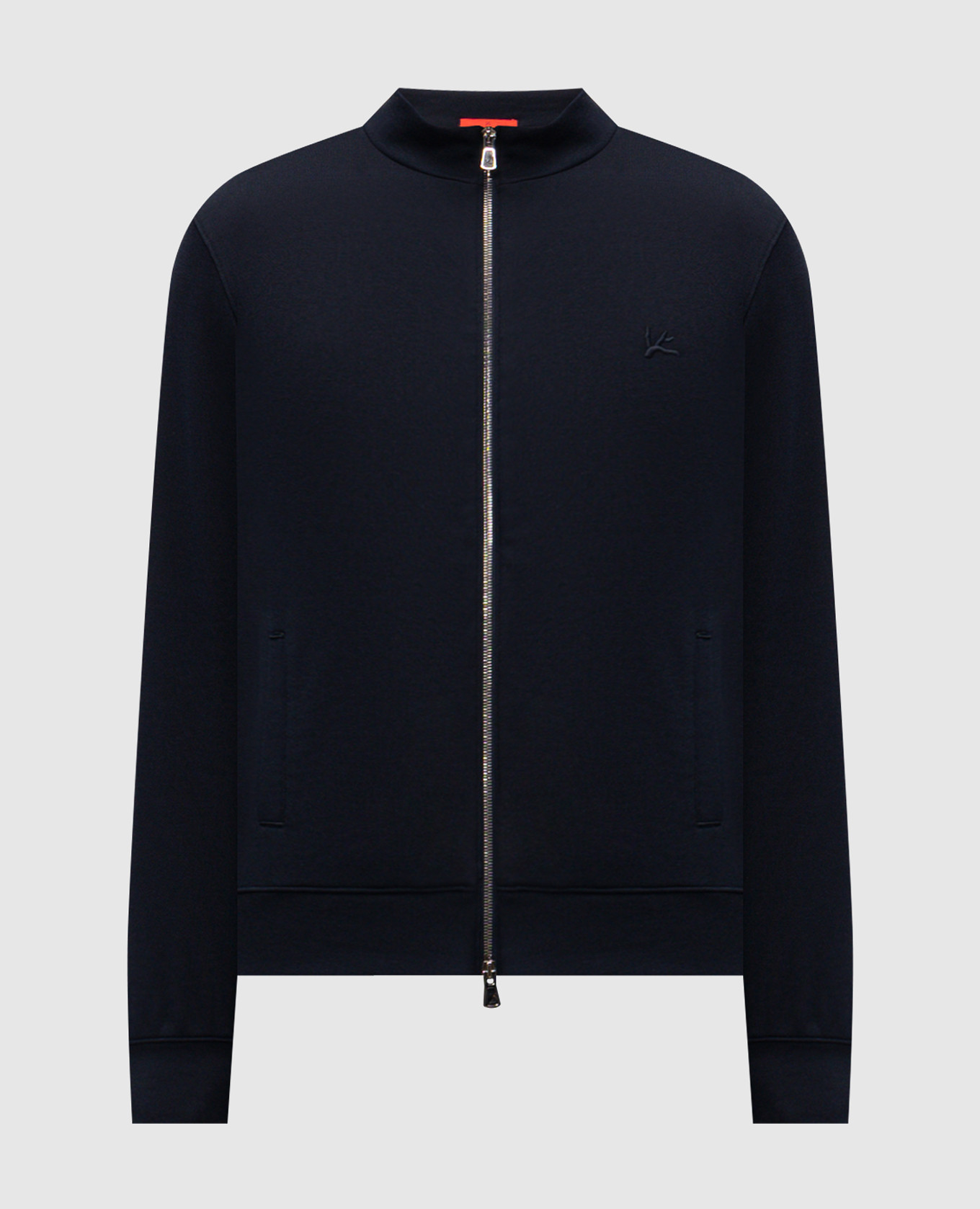 

Blue sports jacket with silk ISAIA