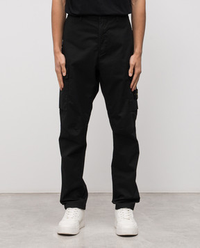 Stone Island Black cargo with logo patch K2S153100032S0010