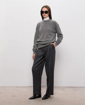 Toteme Gray cashmere sweater 261WRT0613YA0016