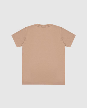 Stone Island Children's brown T-shirt with logo emblem print L1S162100009S037968