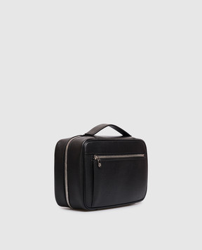 Brunello Cucinelli Black leather vanity case MWRLBU441