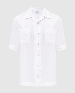 Brunello Cucinelli White shirt with linen and hemp MA6780619