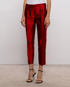 Dolce&Gabbana Red Mikado silk trousers FTAGNTFU116