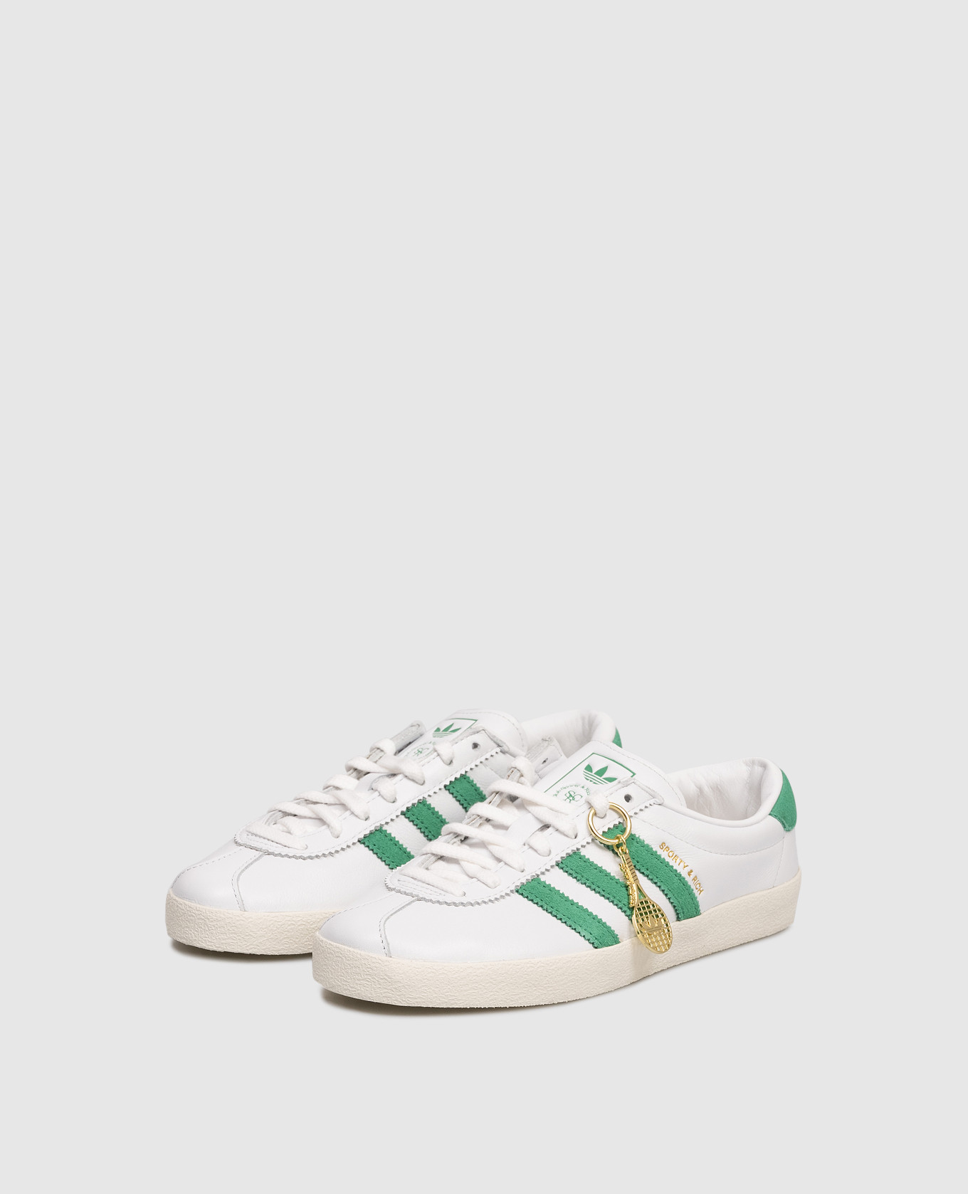 

White suede sneakers S&R Blanc Sporty & Rich, Green