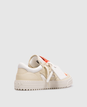 Off-White Beige leather sneakers 3.0 Court with appliqués OWIA28ES26LEA001