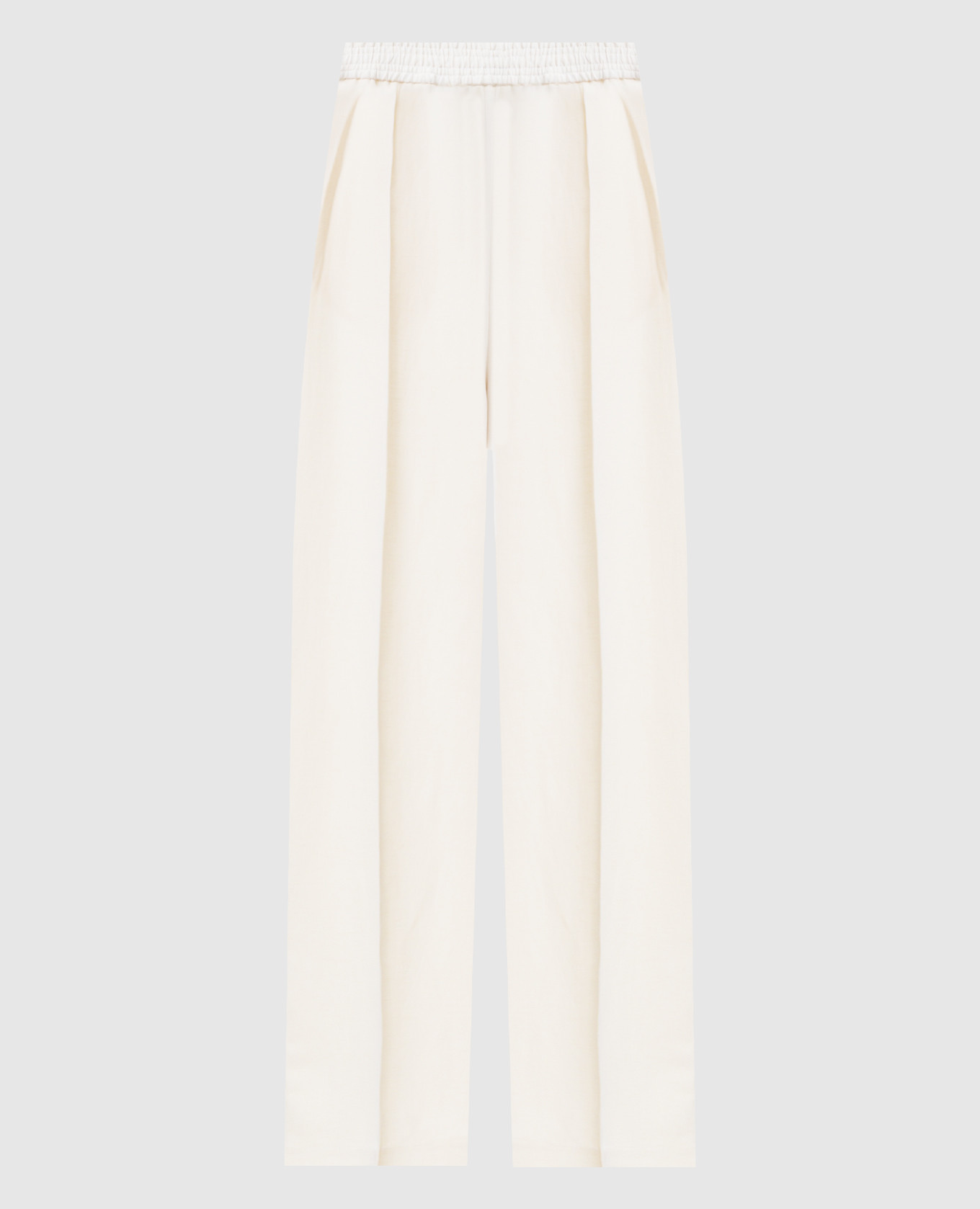

Ivory linen pants with monil chain Fabiana Filippi, Beige