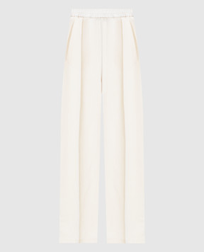 Fabiana Filippi Ivory linen pants with monil chain PAD276F336M150