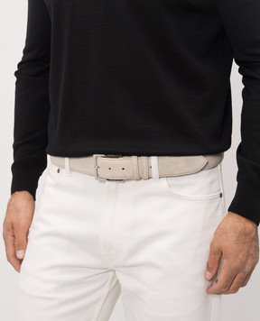 Cashmere&Whiskey Ivory suede belt SUEDE