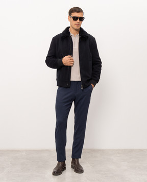Cashmere&Whiskey Beige wool, silk and cashmere polo shirt 474Z