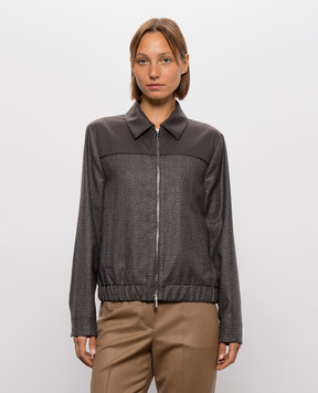 Peserico Brown wool jacket with lurex S21119DC2710
