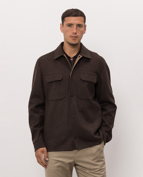 Sease Brown shirt jacket with wool and cashmere JJ075TN585