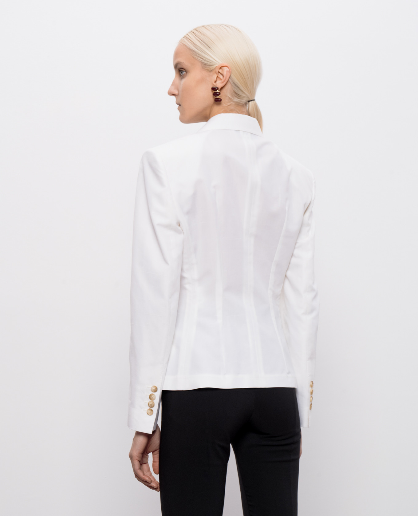 

Ivory double-breasted jacket with silk Dolce&Gabbana, Beige