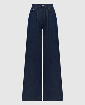 Dondup Maggie blue denim palazzos with patch DP853DF0266DMC4