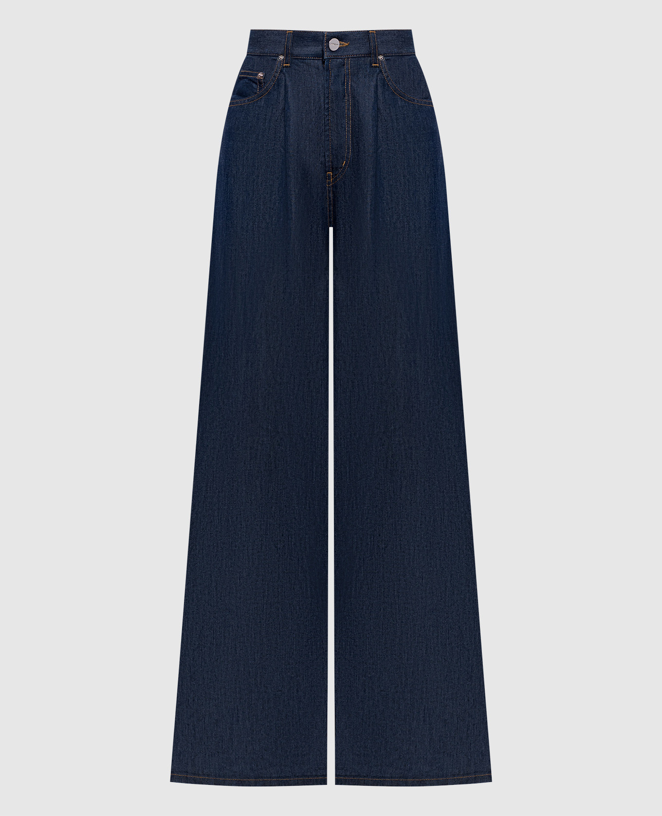 Maggie blauwe denim palazzo broek met patch