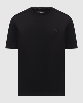 Stefano Ricci Black T-shirt with monogram logo MNH6105140TE0001