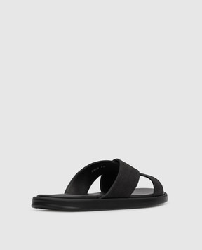 Doucal's Black leather flip-flops DU2859MYKOUF249