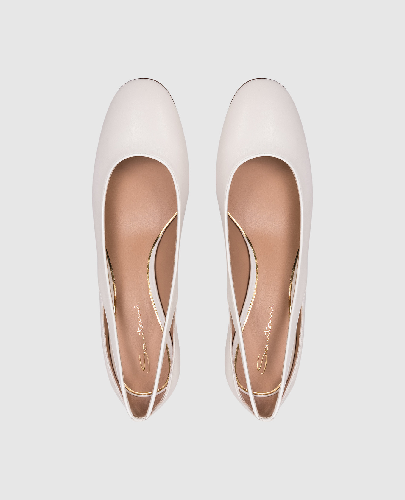 White leather shoes with figured cutouts Santoni 4