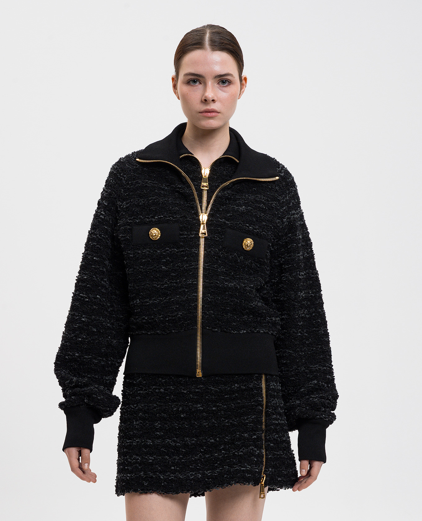 

Black tweed cardigan with hemp Balmain